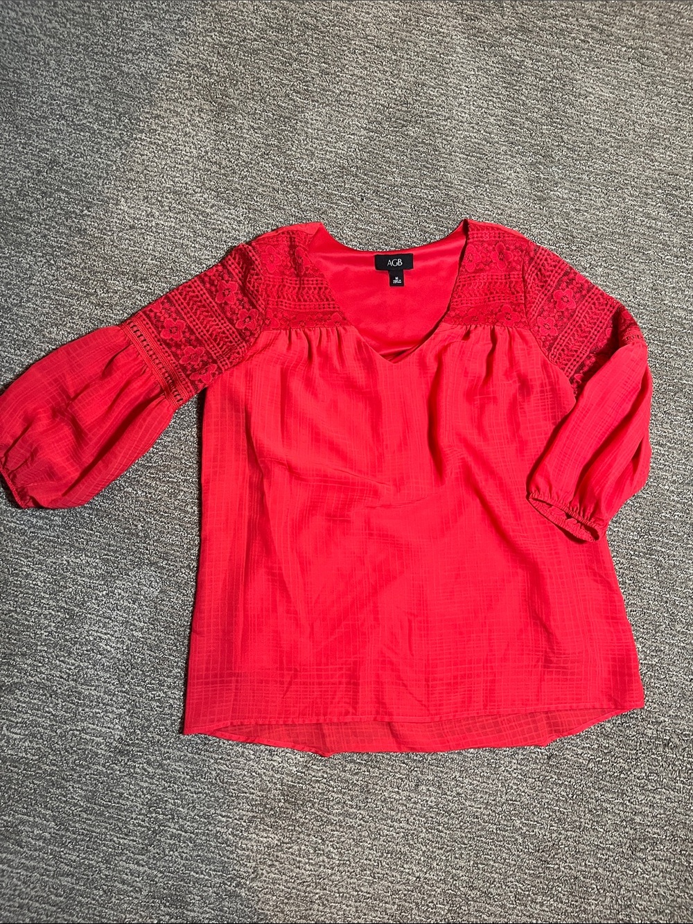 AGB Coral Lace-Trim Boho Tunic